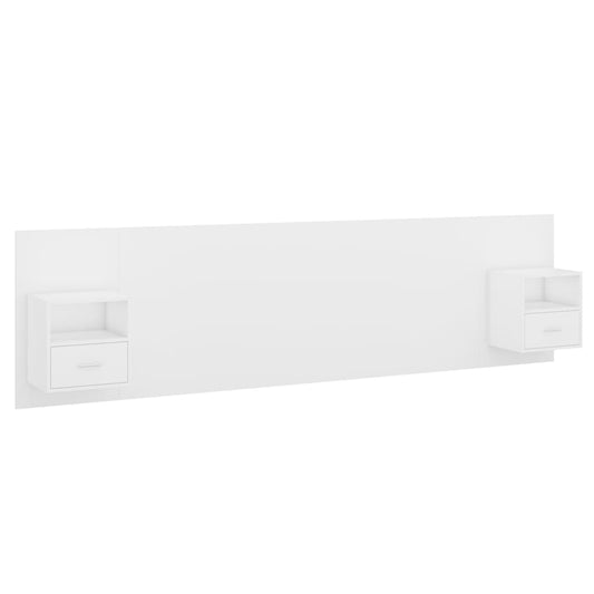 Kopfteil mit Nachttischen Weiß Holzwerkstoff