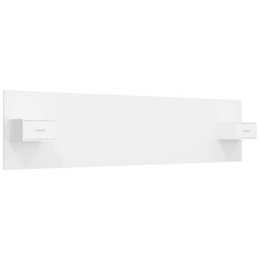 Kopfteil mit Nachttischen Weiß Holzwerkstoff