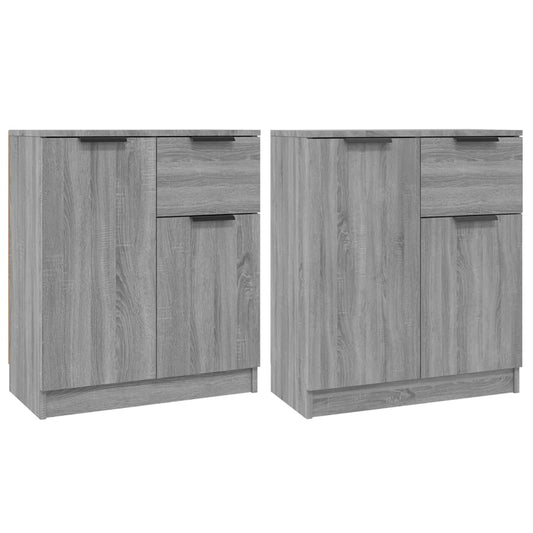 Sideboards 2 Stk. Grau Sonoma 60x30x70 cm Holzwerkstoff