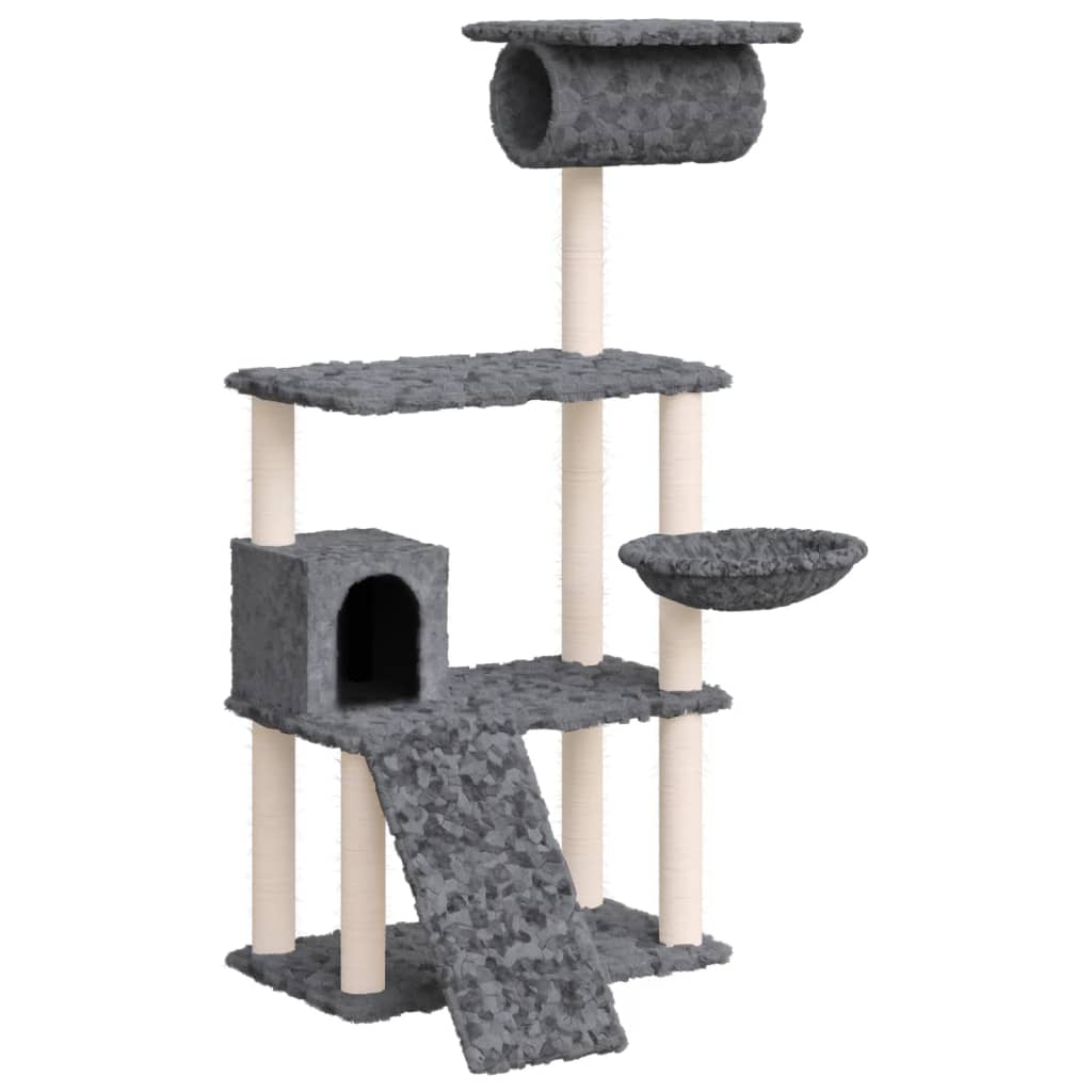 Kradsestolpe med sisal kradsestolpe mørkegrå 131 cm