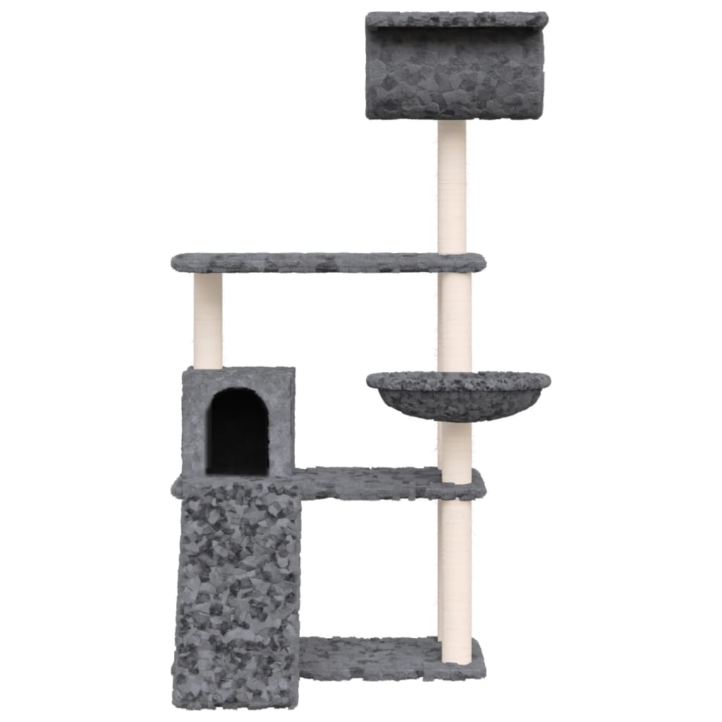 Kradsestolpe med sisal kradsestolpe mørkegrå 131 cm