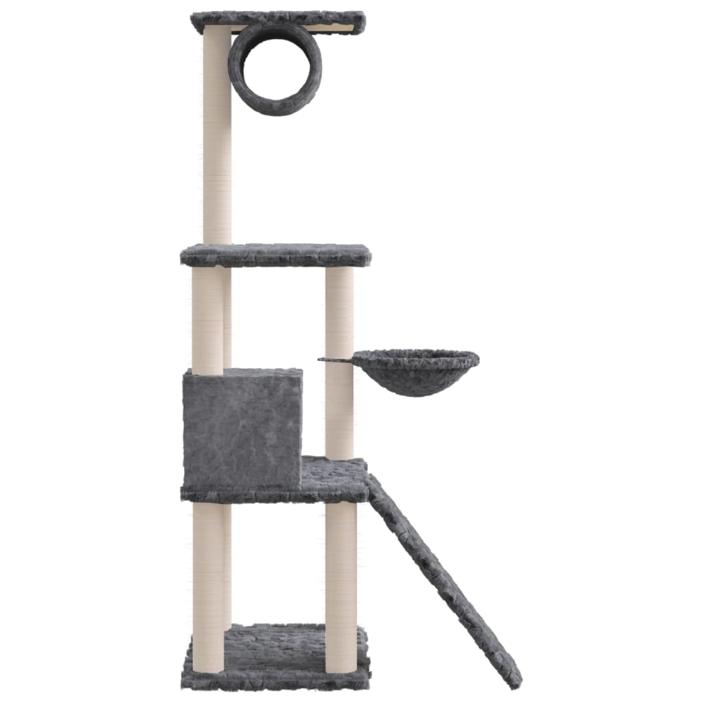 Kradsestolpe med sisal kradsestolpe mørkegrå 131 cm