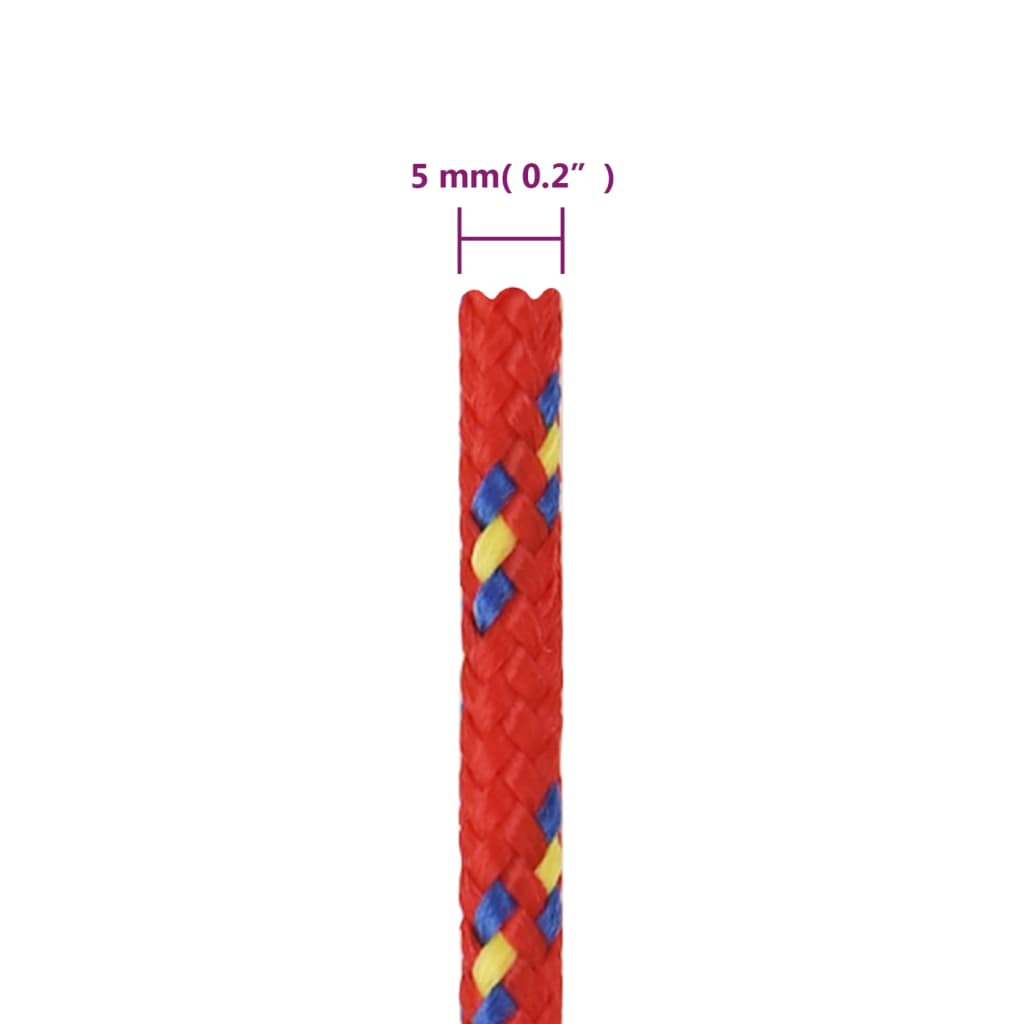 Bådreb Rød 5 mm 50 m Polypropylen