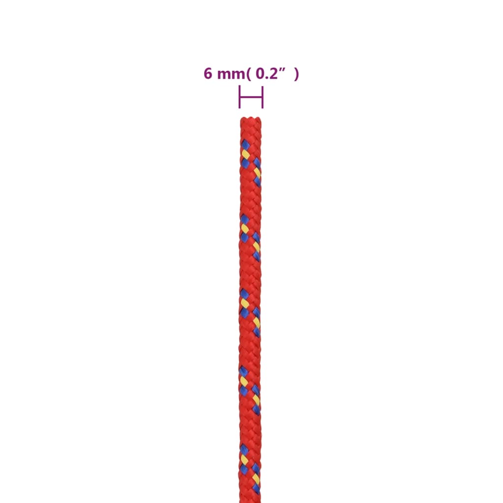 Bådreb Rød 6 mm 50 m Polypropylen