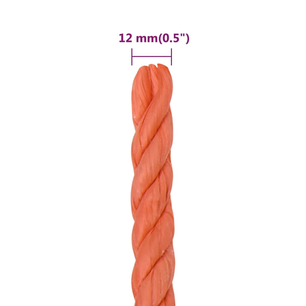 Arbejdsreb Orange 12 mm 50 m Polypropylen