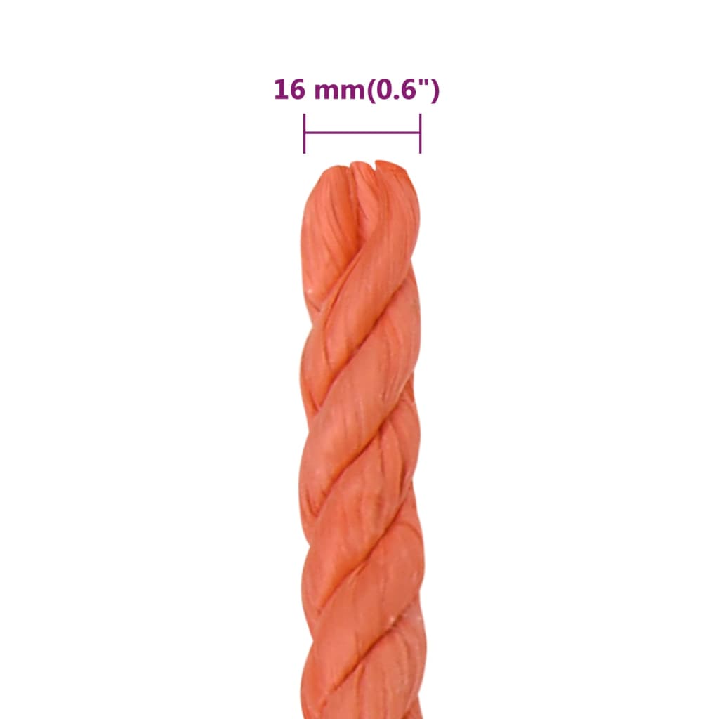 Arbejdsreb Orange 16 mm 25 m Polypropylen