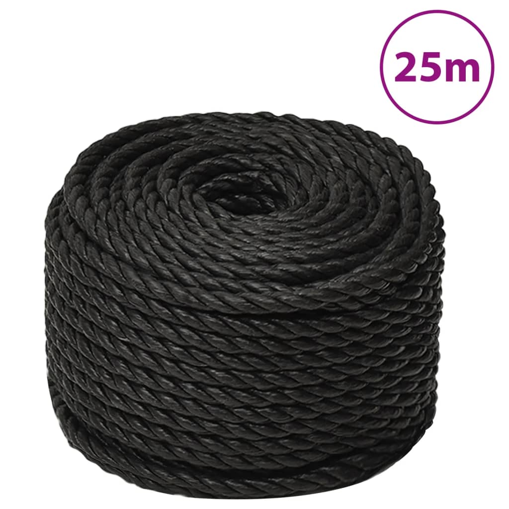 Arbejdsreb Sort 12 mm 25 m Polypropylen