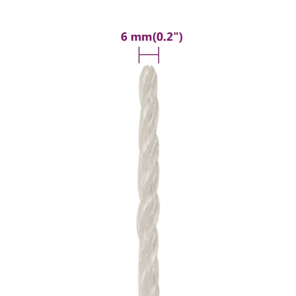 Arbejdsreb Hvid 6 mm 500 m Polypropylen