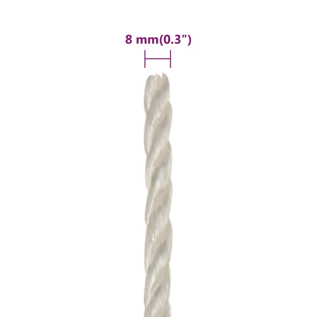Arbejdsreb Hvid 8 mm 100 m Polypropylen