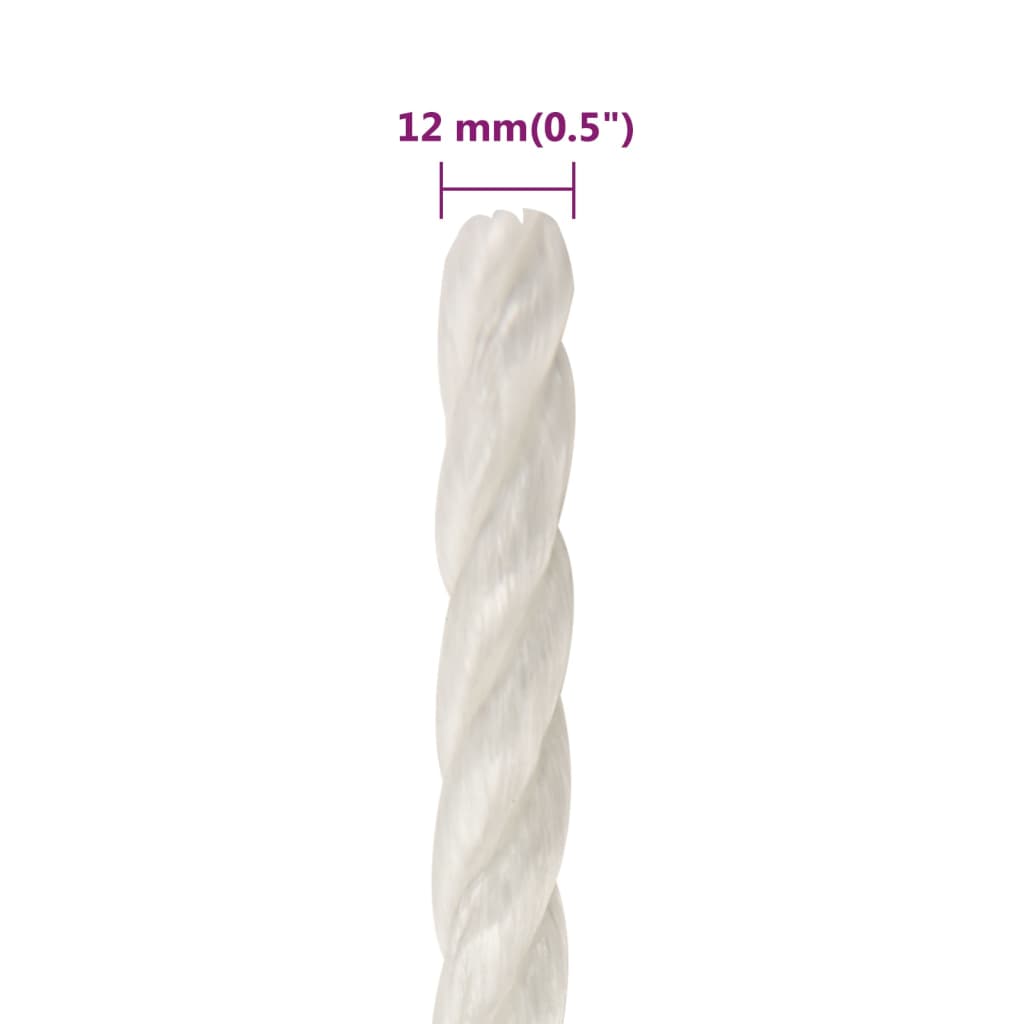 Arbejdsreb Hvid 12 mm 50 m Polypropylen