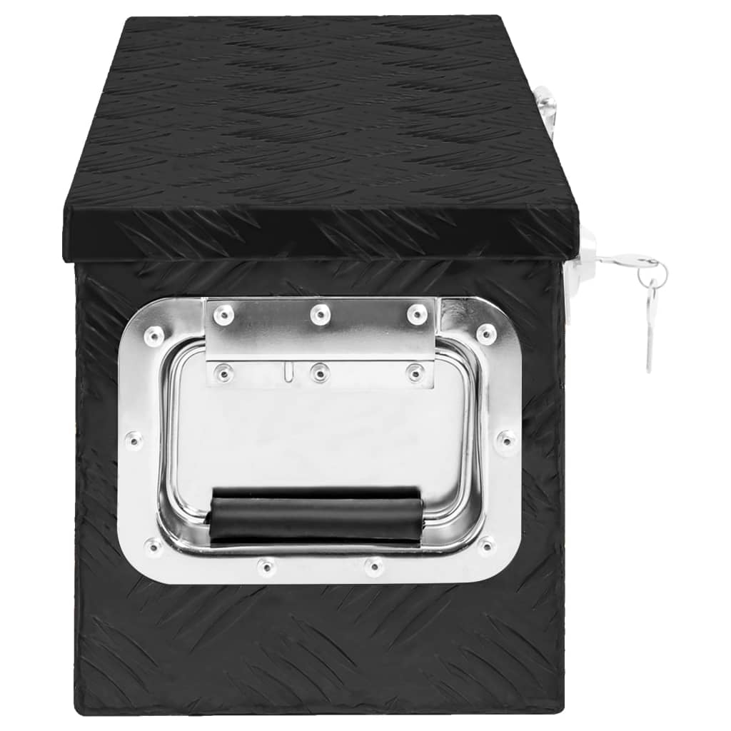 Opbevaringsboks Sort 60x23,5x23 cm Aluminium