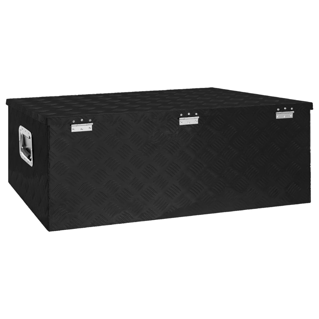 Opbevaringsboks Sort 100x55x37 cm Aluminium