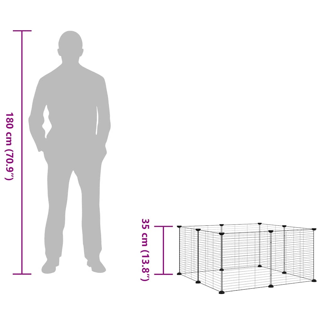 8-delt sæt Dyrebur Sort 35x35 cm Stål