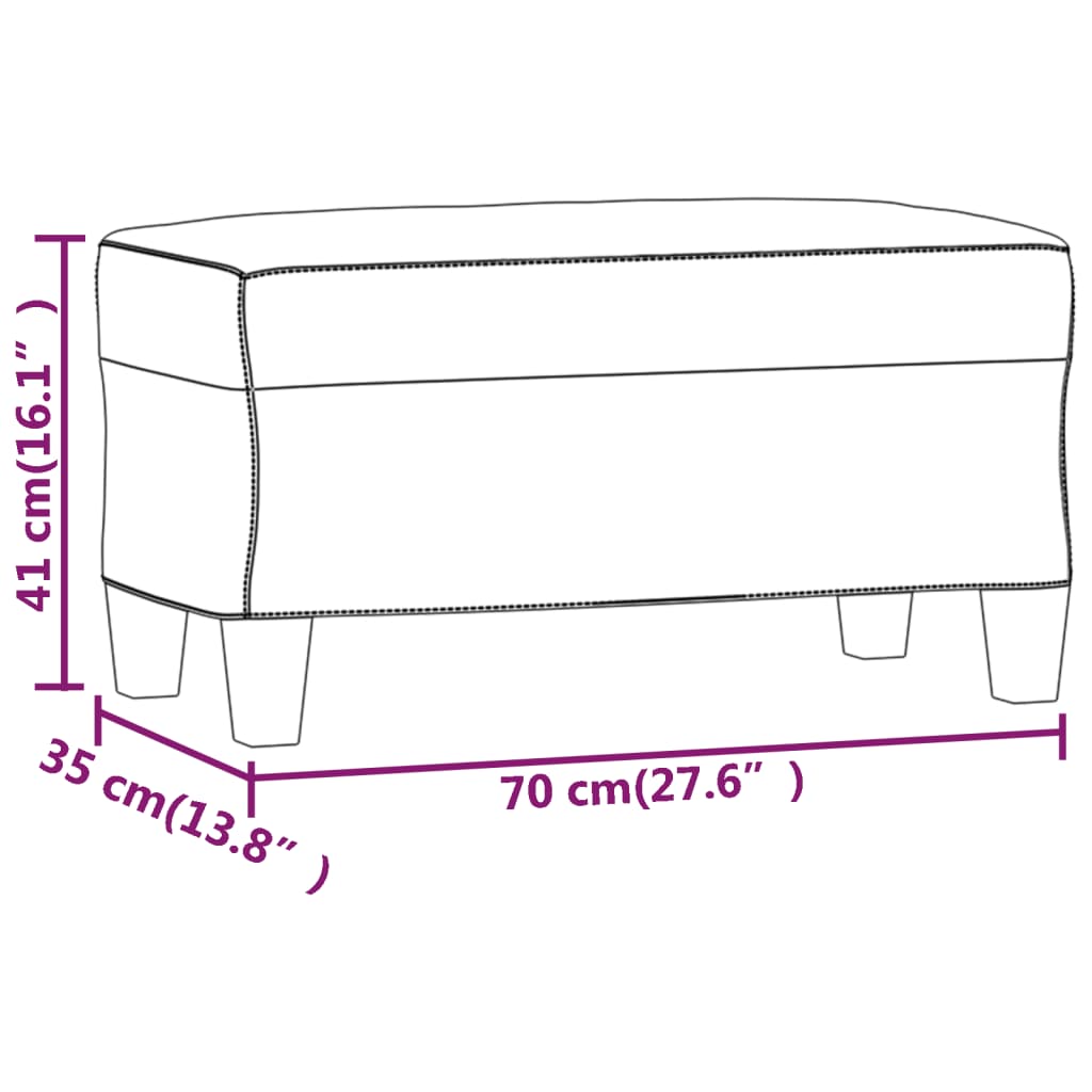 Sitzbank Hellgrau 70x35x41 cm Stoff