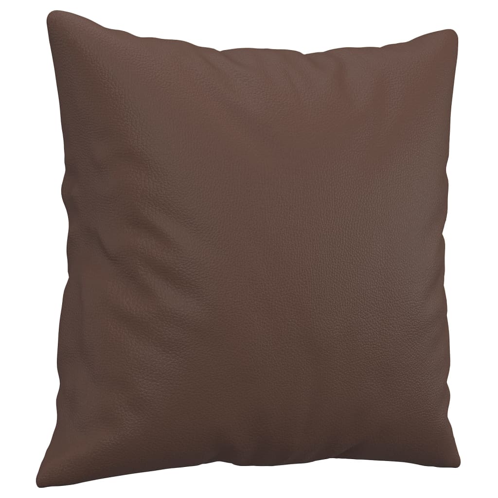 Pyntepuder 2 stk brunt 40x40 cm kunstlæder