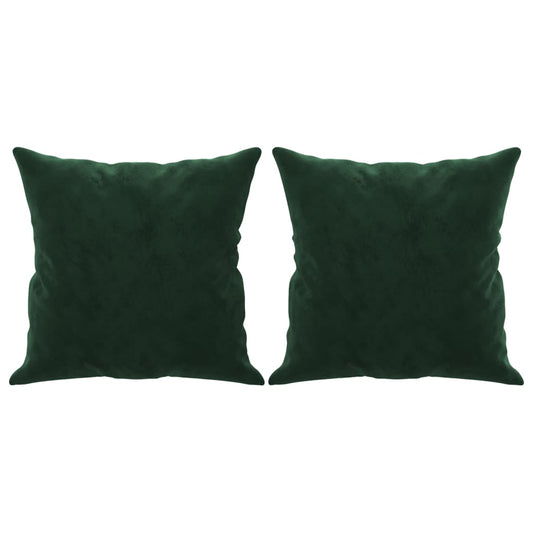Zierkissen 2 Stk. Dunkelgrün 40x40 cm Samt