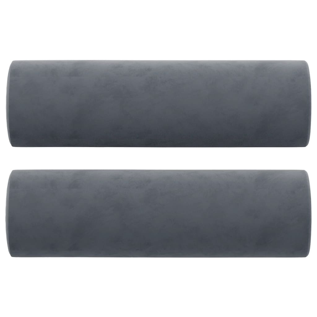 Pyntepuder 2 stk mørkegrå Ø15x50 cm fløjl