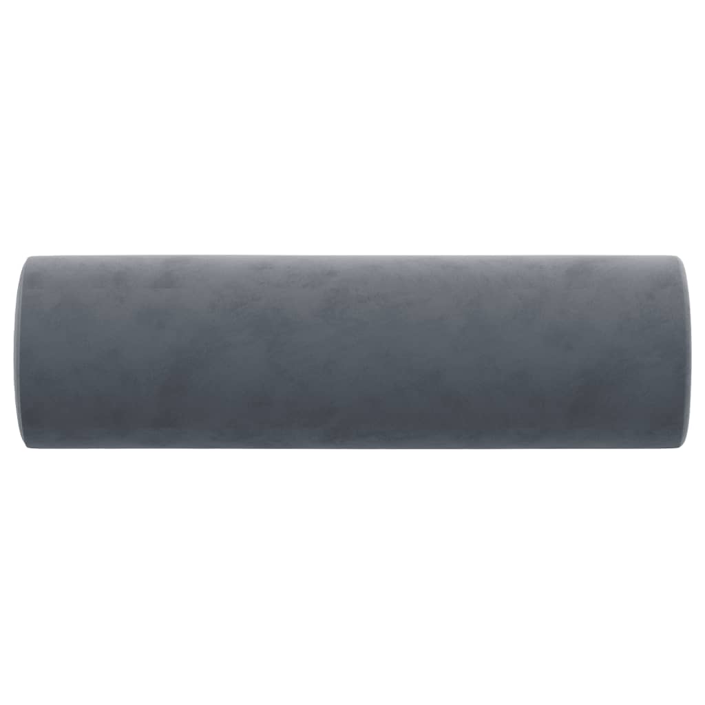 Pyntepuder 2 stk mørkegrå Ø15x50 cm fløjl
