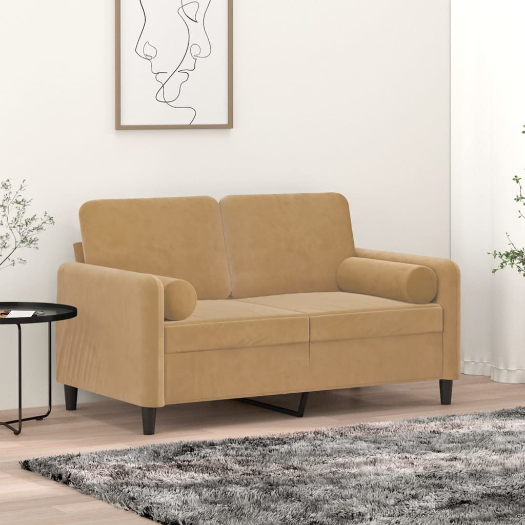 Pyntepuder 2 stk brun Ø15x50 cm fløjl