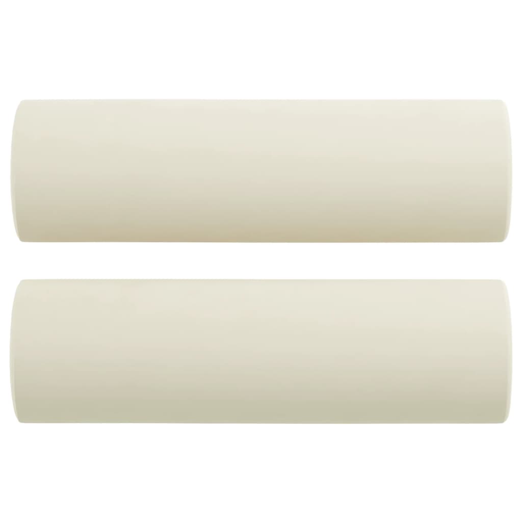 Pyntepuder 2 stk creme Ø15x50 cm fløjl