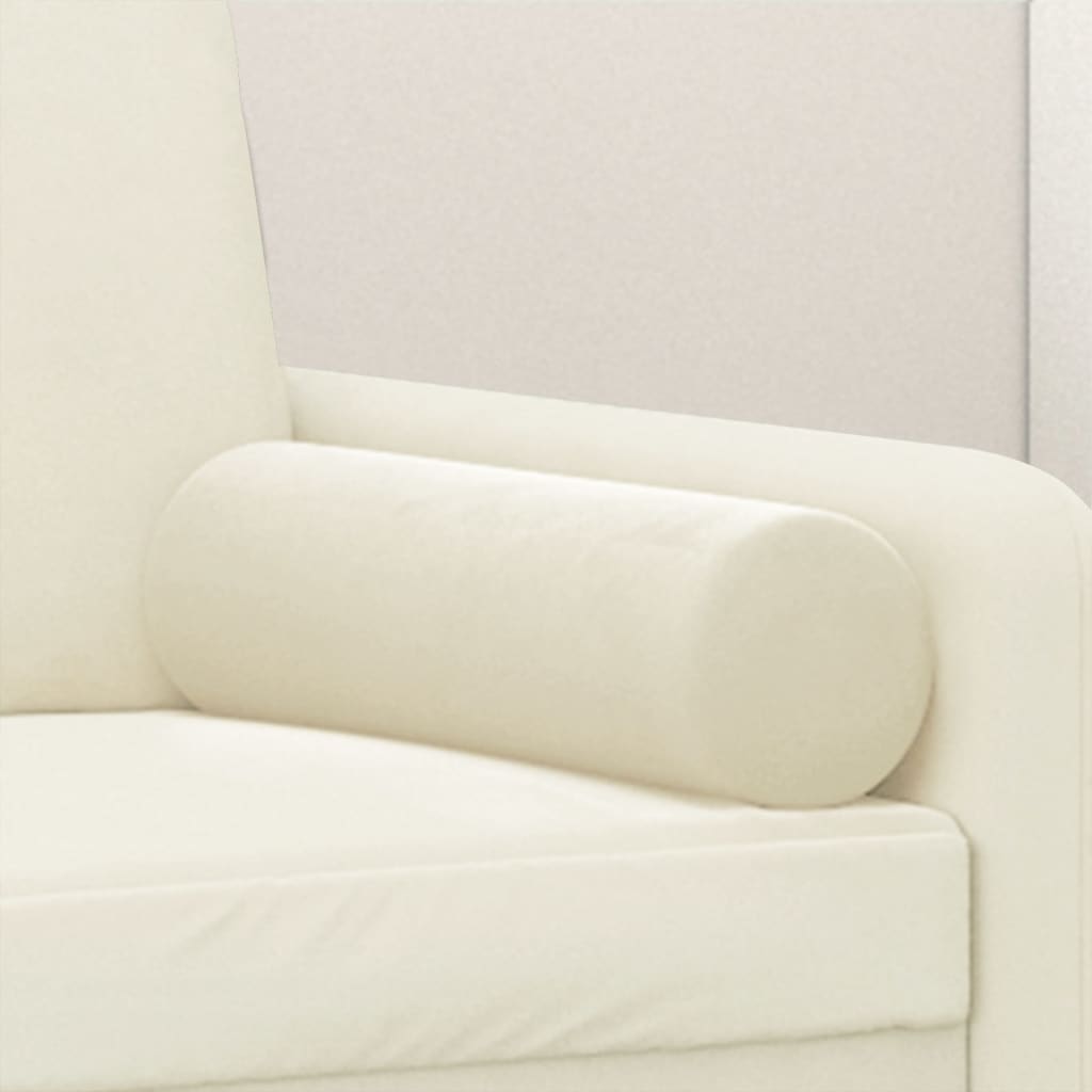 Pyntepuder 2 stk creme Ø15x50 cm fløjl
