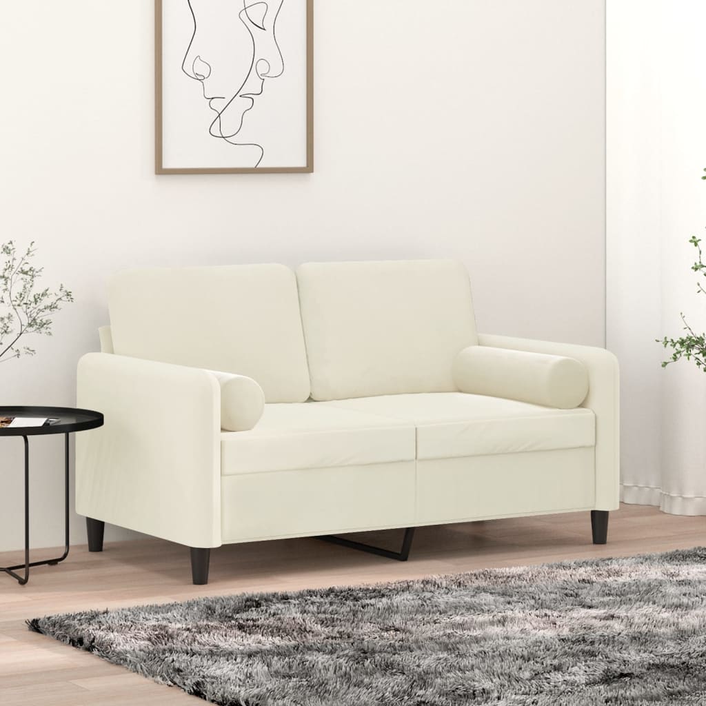 Pyntepuder 2 stk creme Ø15x50 cm fløjl