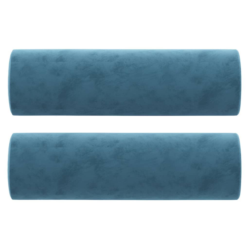 Pyntepuder 2 stk blå Ø15x50 cm fløjl