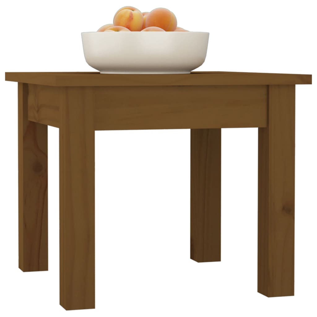 Sofabord honningbrunt 35x35x30 cm massivt fyrretræ
