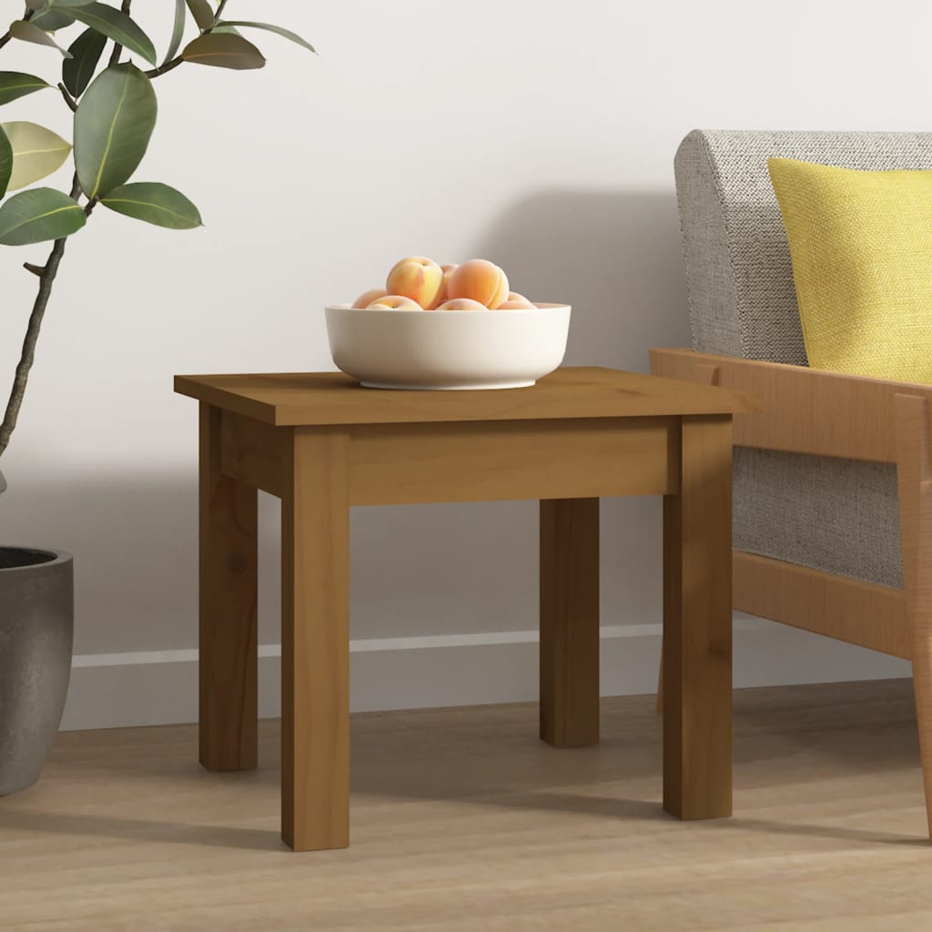 Sofabord honningbrunt 35x35x30 cm massivt fyrretræ