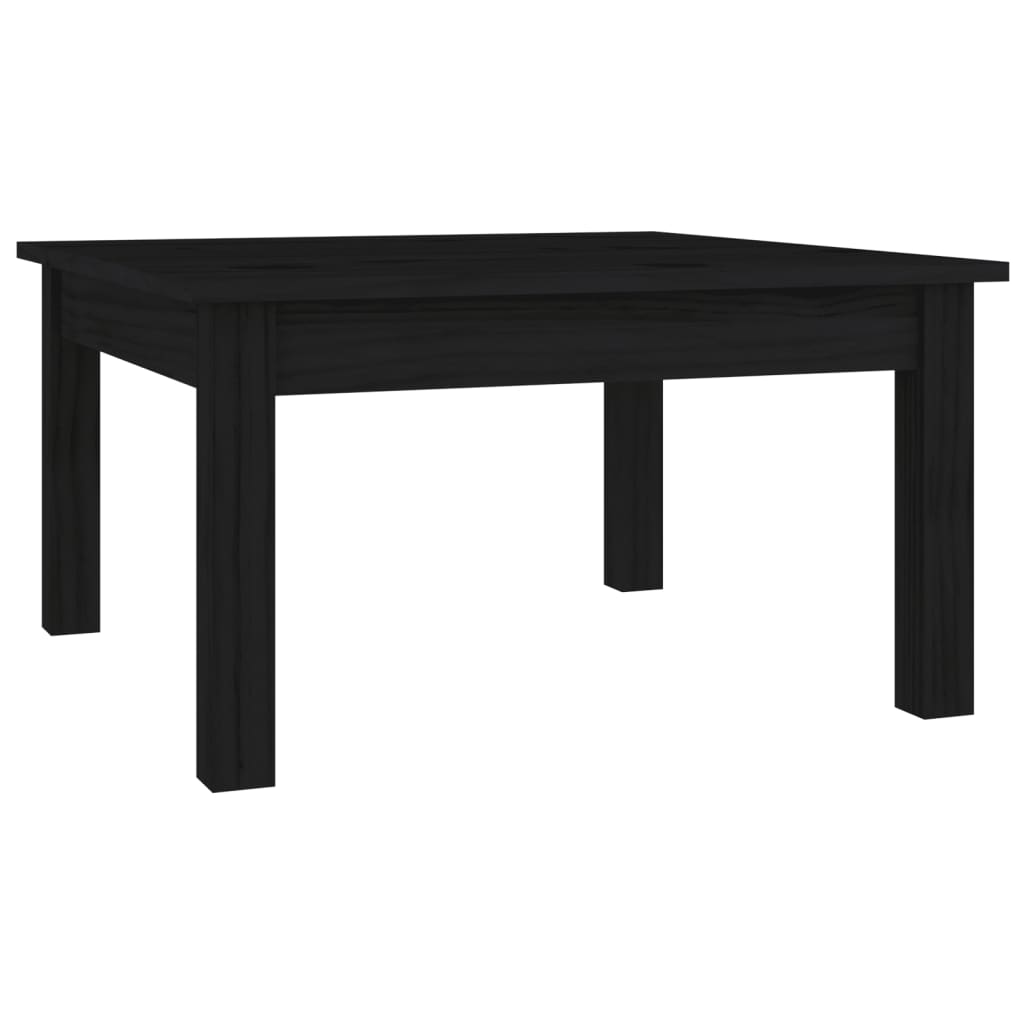 Sofabord Sort 55x55x30 cm Massiv Fyr