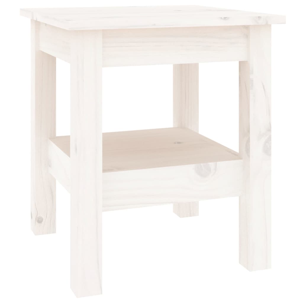 Sofabord Hvid 35x35x40 cm Massiv Fyr