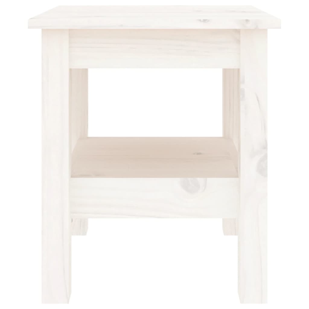 Sofabord Hvid 35x35x40 cm Massiv Fyr