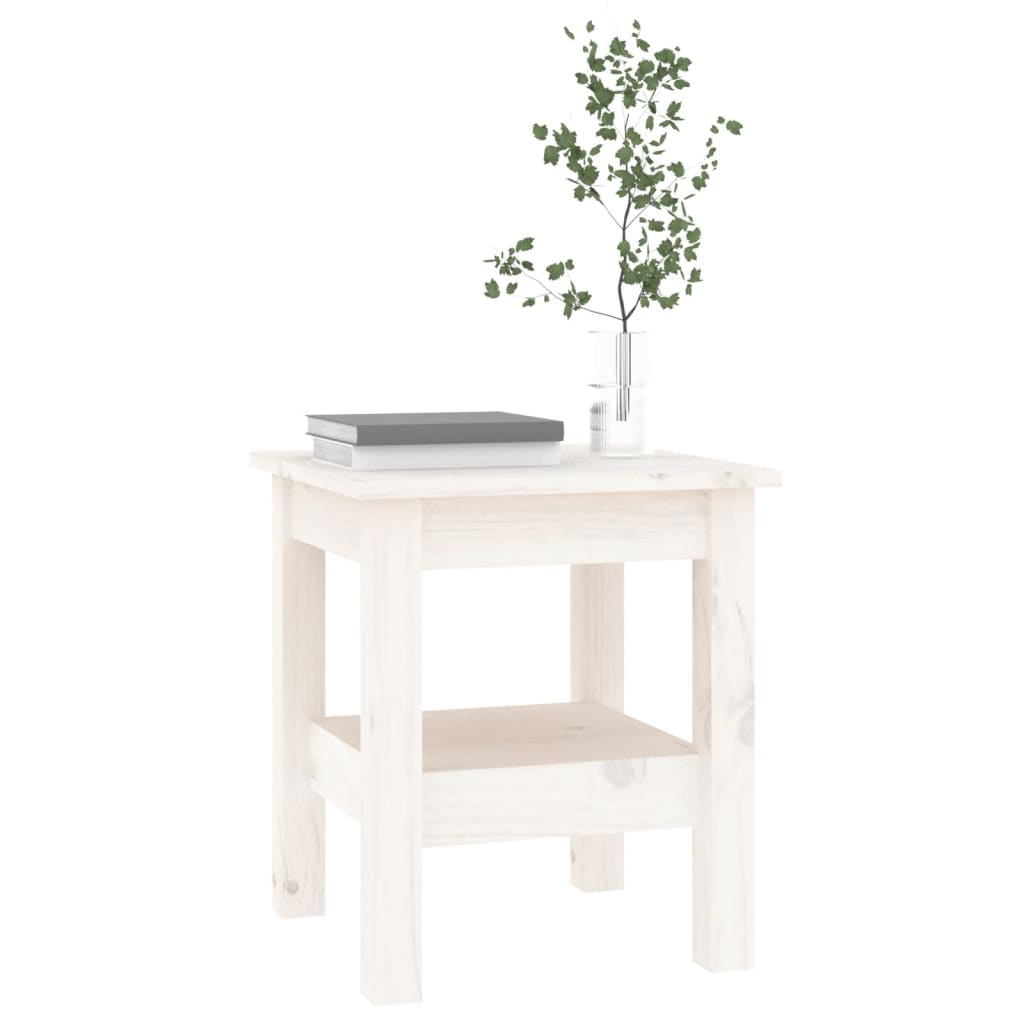 Sofabord Hvid 35x35x40 cm Massiv Fyr