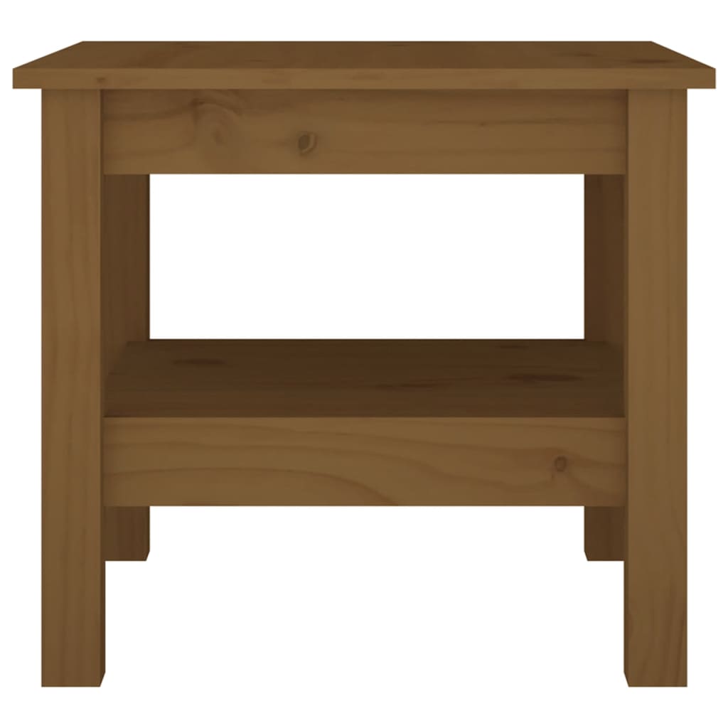 Sofabord honningbrunt 45x45x40 cm massivt fyrretræ