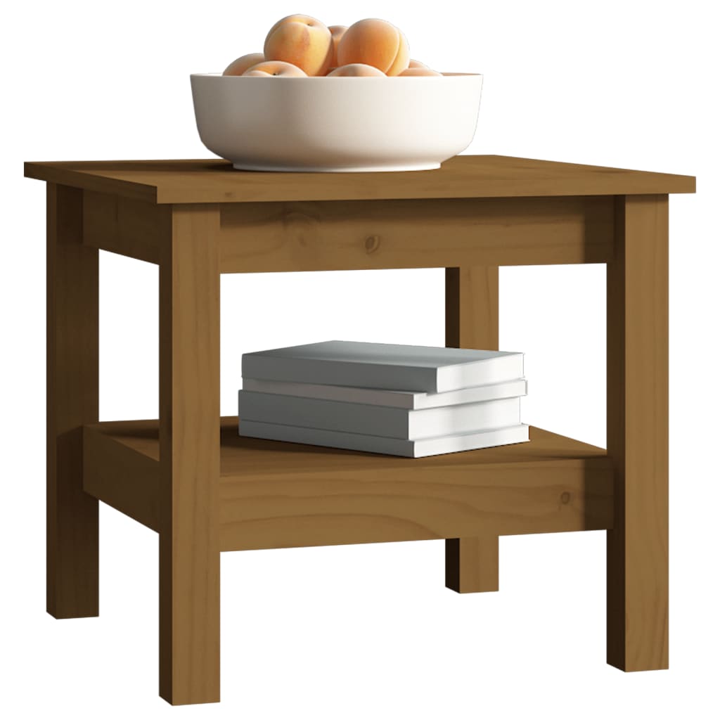 Sofabord honningbrunt 45x45x40 cm massivt fyrretræ