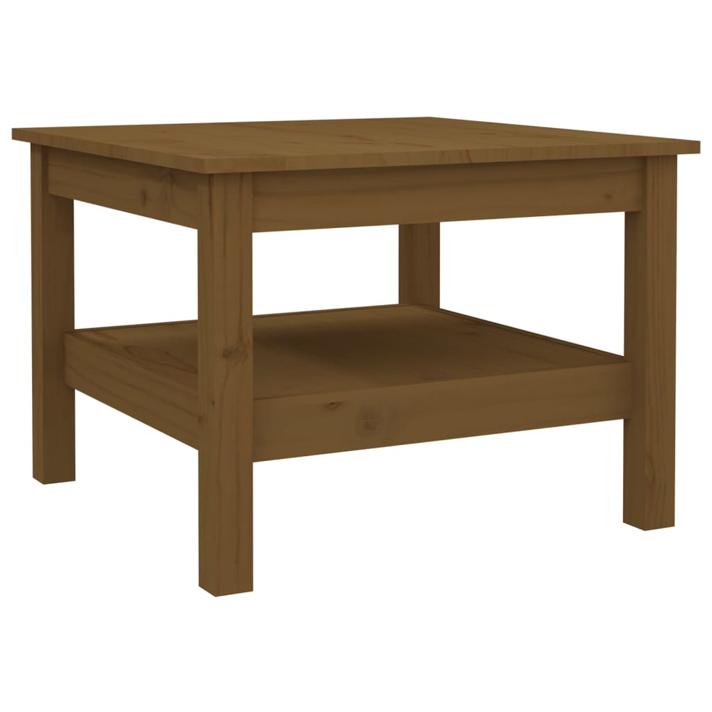 Sofabord honningbrunt 55x55x40 cm massivt fyrretræ