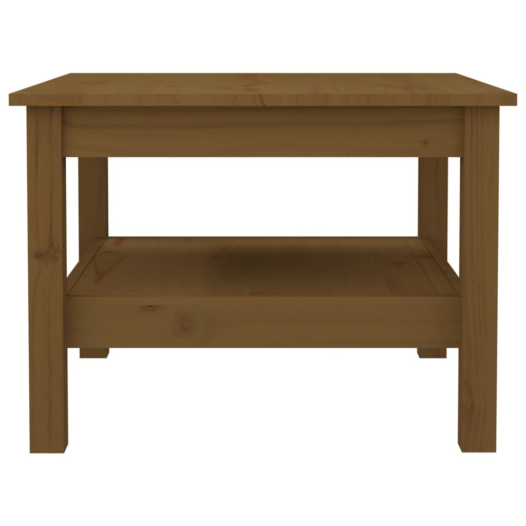 Sofabord honningbrunt 55x55x40 cm massivt fyrretræ