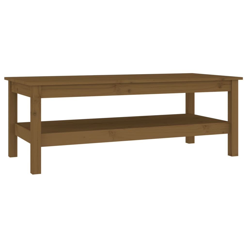 Sofabord honningbrunt 110x50x40 cm massivt fyrretræ