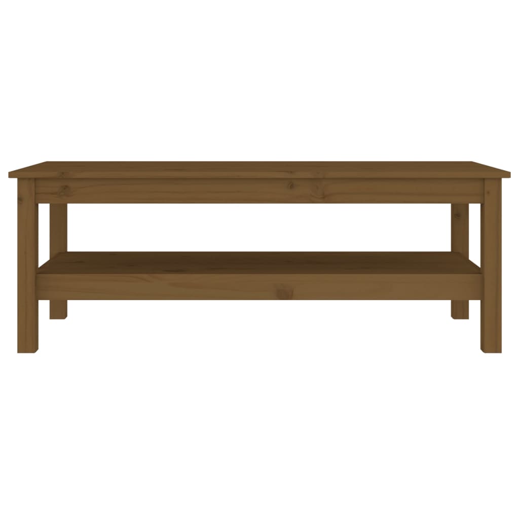 Sofabord honningbrunt 110x50x40 cm massivt fyrretræ