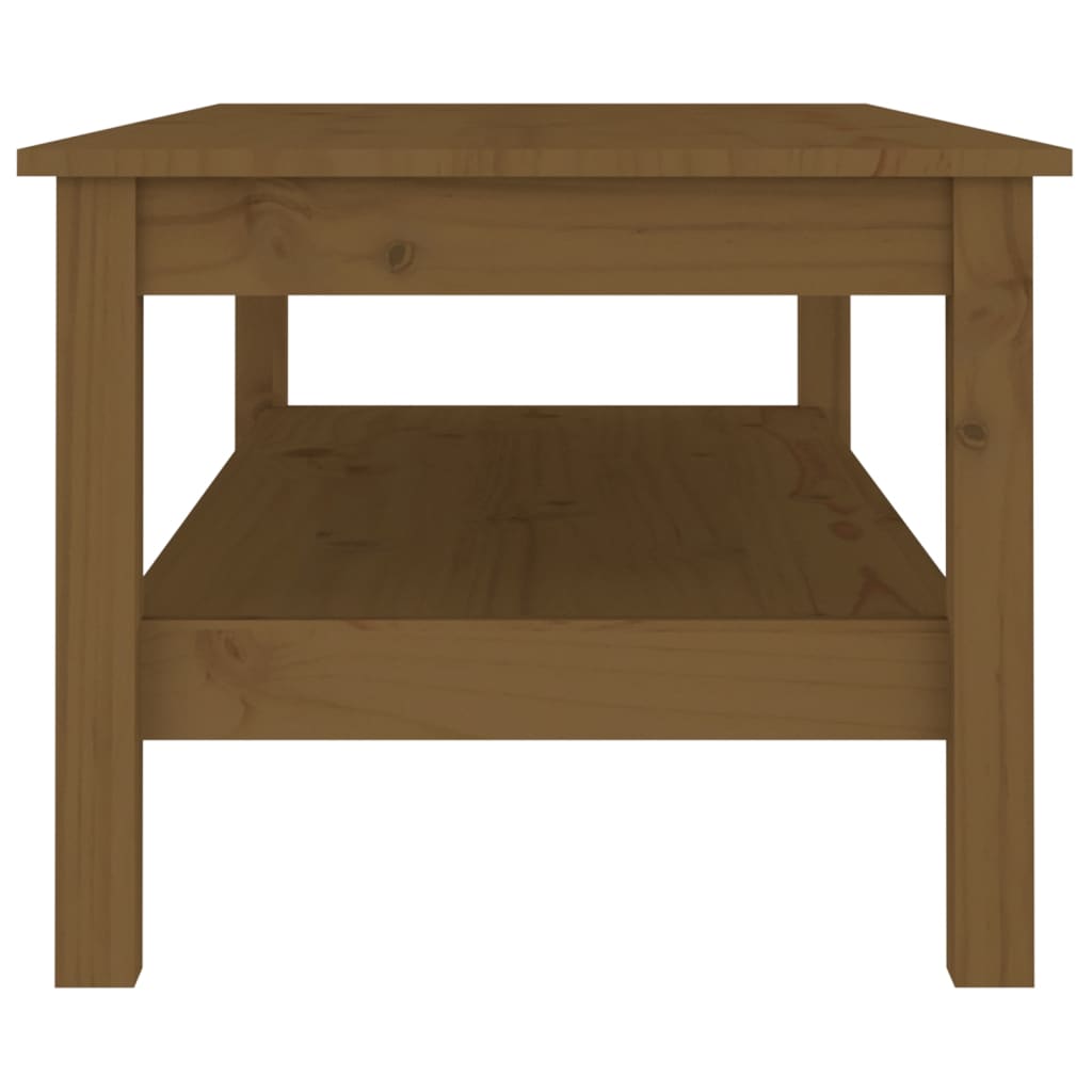 Sofabord honningbrunt 110x50x40 cm massivt fyrretræ