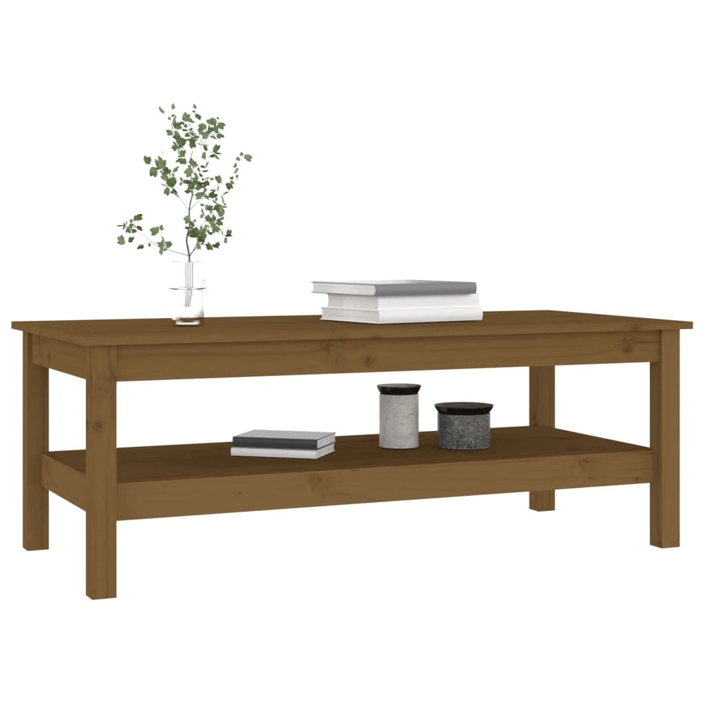 Sofabord honningbrunt 110x50x40 cm massivt fyrretræ