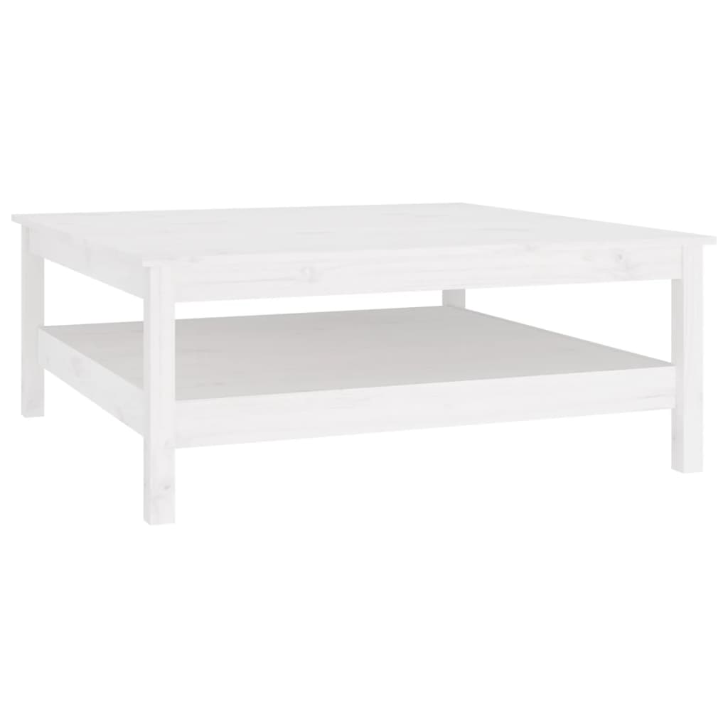 Sofabord Hvid 100x100x40 cm Massiv Fyr