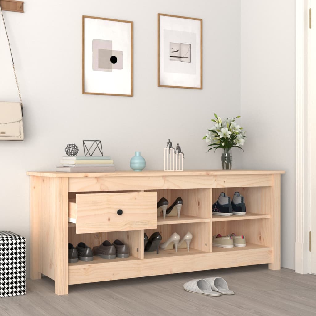 Skoskab 110x38x45,5 cm massivt fyrretræ