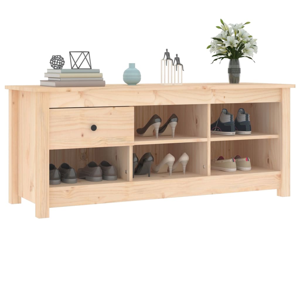 Skoskab 110x38x45,5 cm massivt fyrretræ