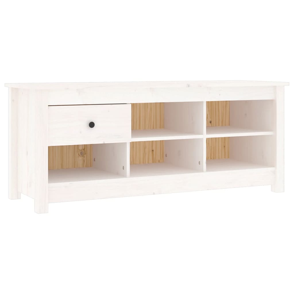 Skoskab Hvid 110x38x45,5 cm Massiv Fyr