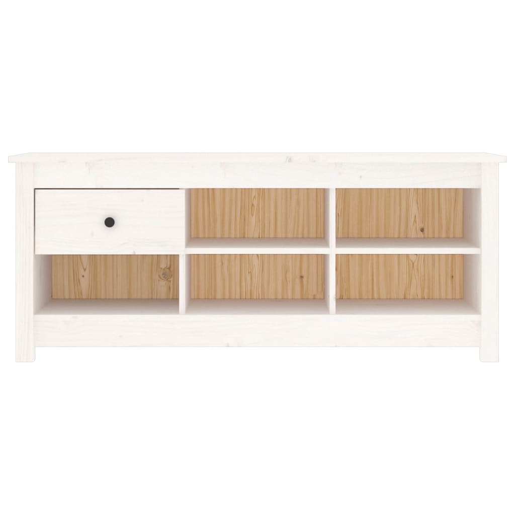 Skoskab Hvid 110x38x45,5 cm Massiv Fyr