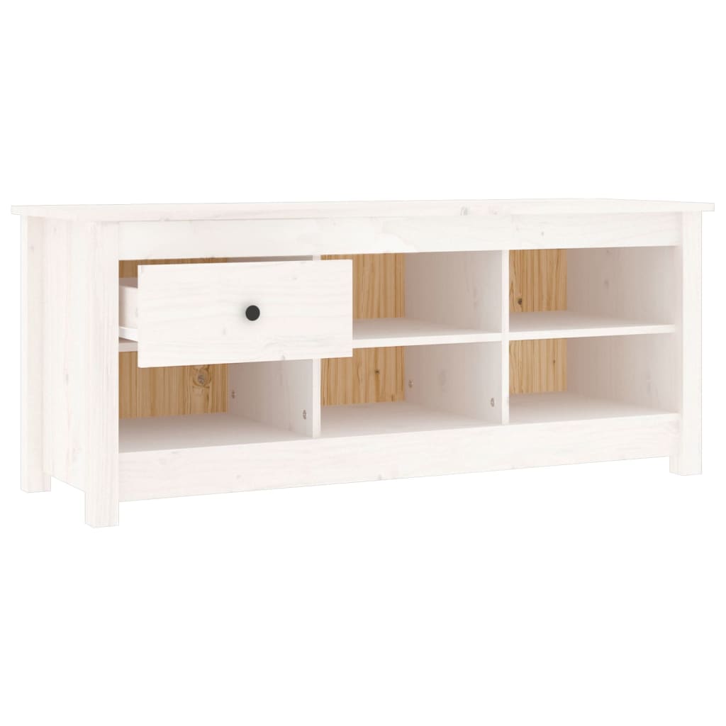Skoskab Hvid 110x38x45,5 cm Massiv Fyr