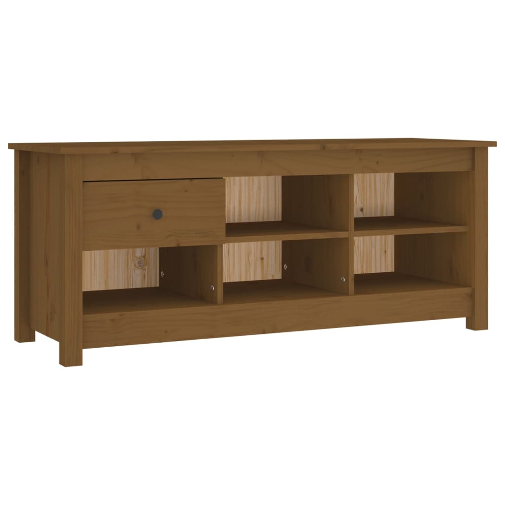 Skoskab Honningbrun 110x38x45,5 cm Massiv Fyrretræ