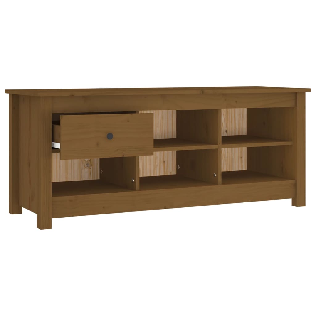Skoskab Honningbrun 110x38x45,5 cm Massiv Fyrretræ