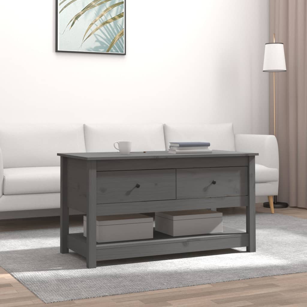 Sofabord Grå 102x49x55 cm Massiv Fyr